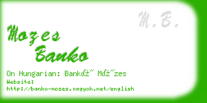 mozes banko business card